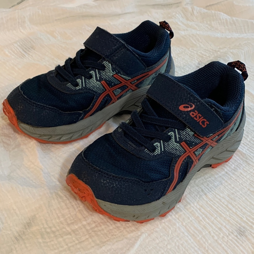 Asics Kids' Dark Blue and Coral Sneakers